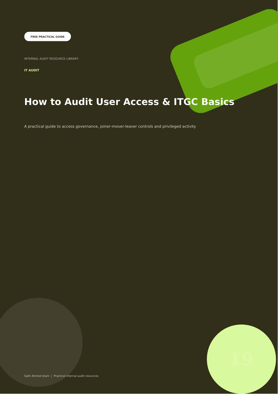 How to Audit User Access & ITGC Basics free PDF cover