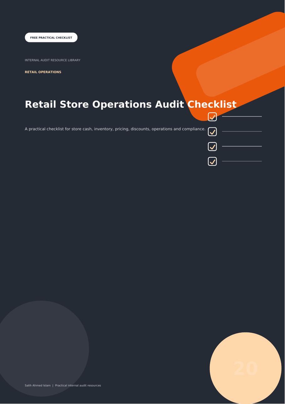 Retail Store Operations Audit Checklist free PDF cover