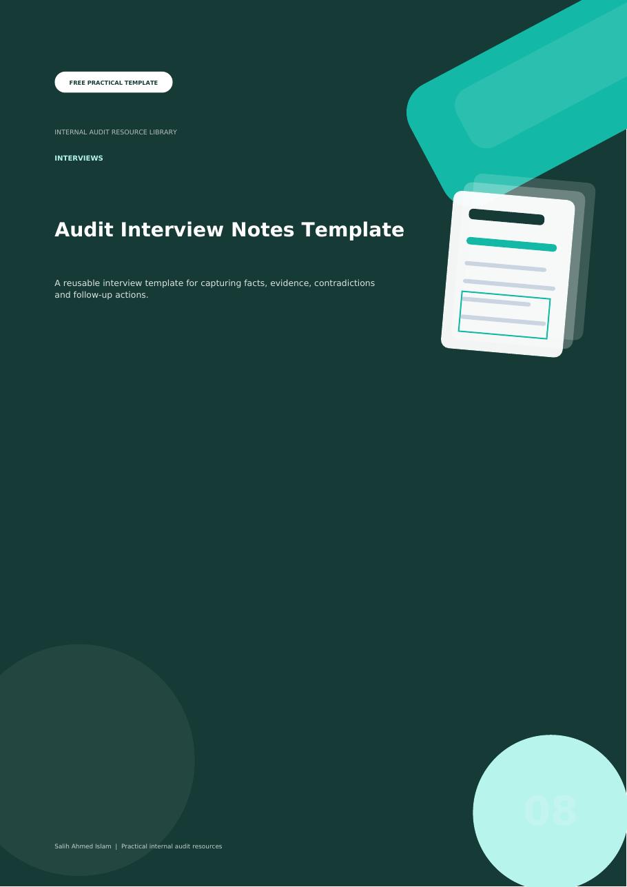 Audit Interview Notes Template free PDF cover
