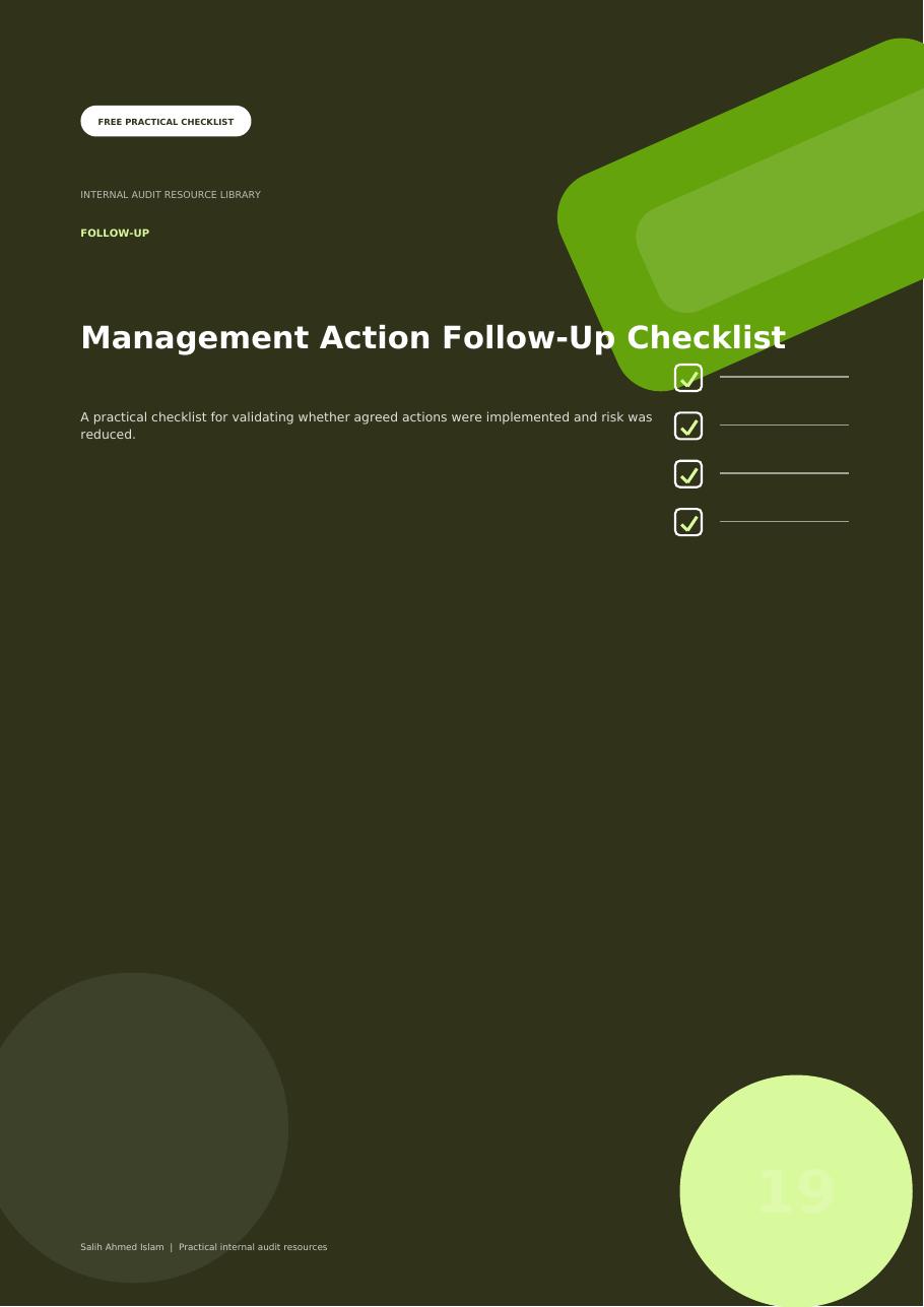 Management Action Follow-Up Checklist free PDF cover
