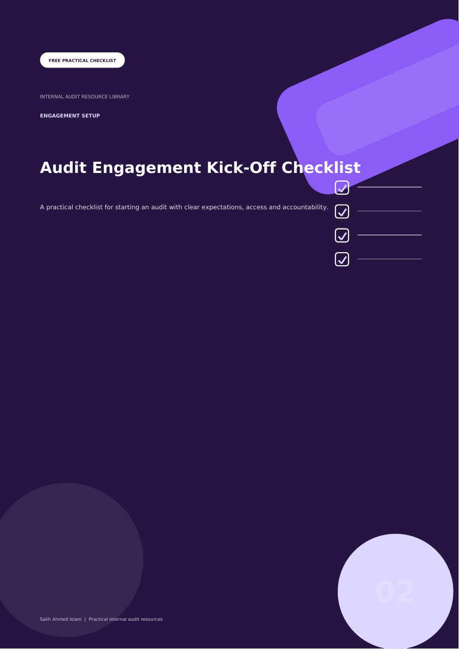 Audit Engagement Kick-Off Checklist free PDF cover