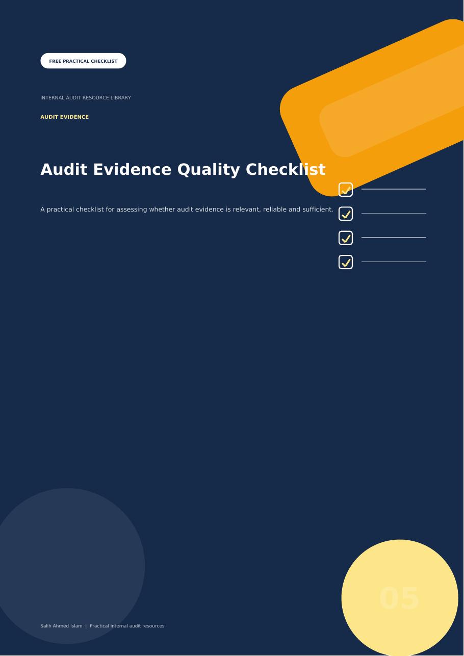 Audit Evidence Quality Checklist free PDF cover