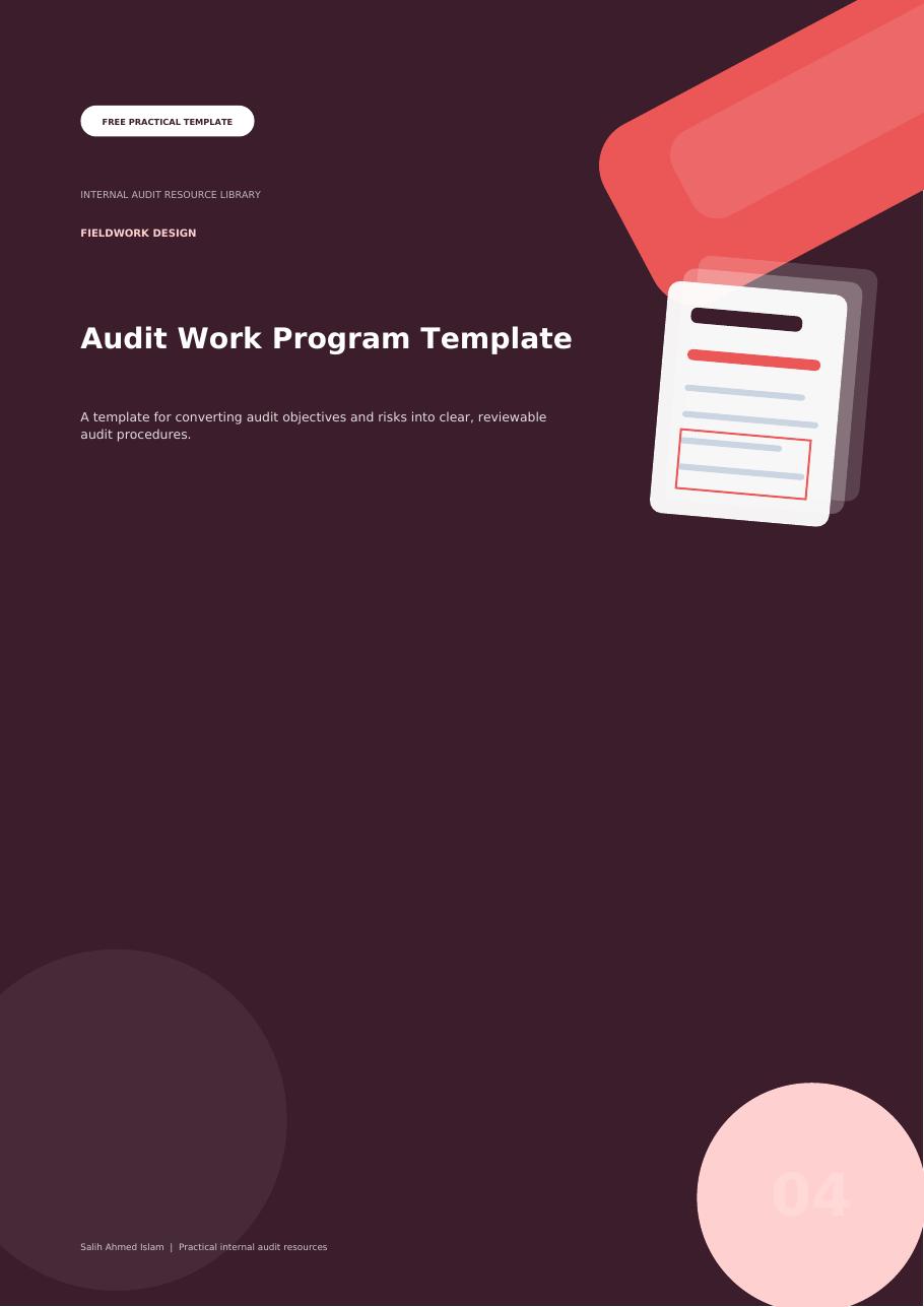 Audit Work Program Template free PDF cover
