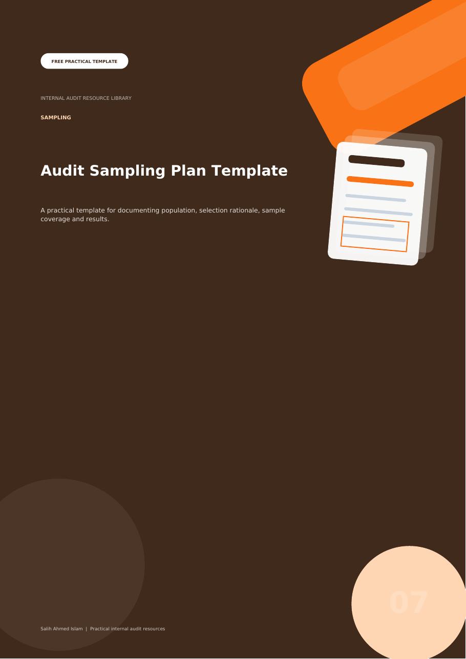 Audit Sampling Plan Template free PDF cover