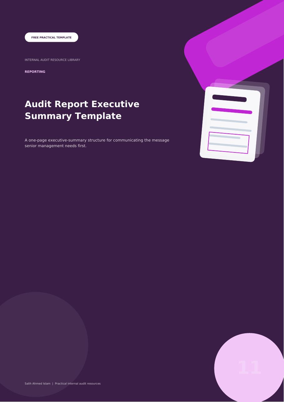 Audit Report Executive Summary Template free PDF cover