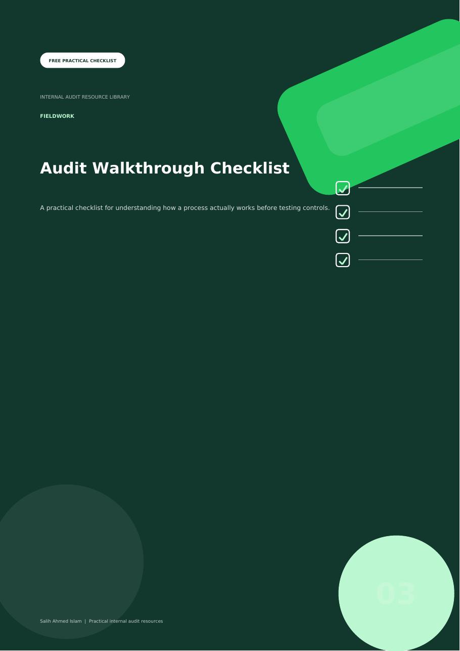 Audit Walkthrough Checklist free PDF cover