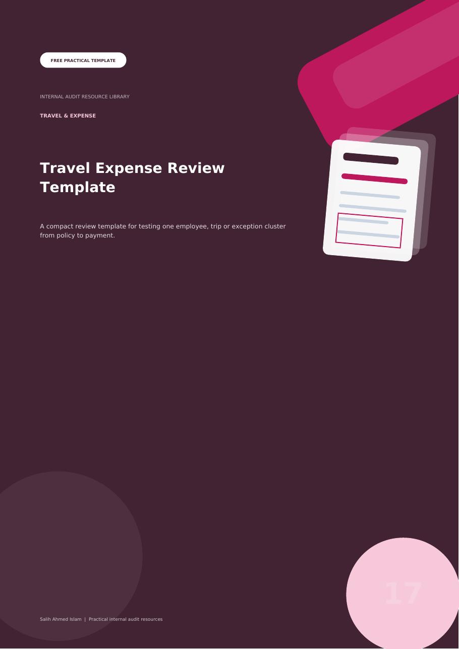 Travel Expense Review Template free PDF cover