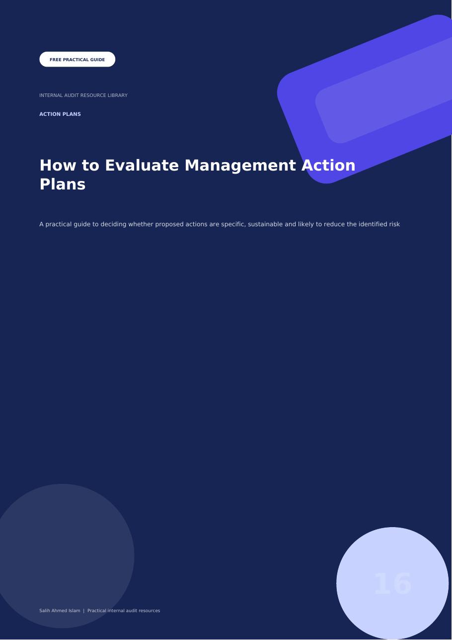How to Evaluate Management Action Plans free PDF cover