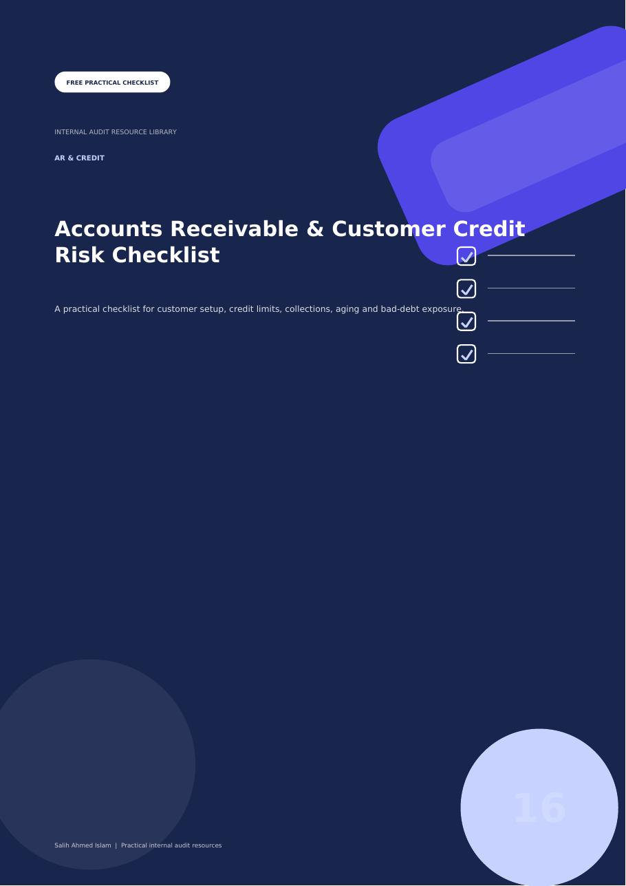 Accounts Receivable & Customer Credit Risk Checklist free PDF cover