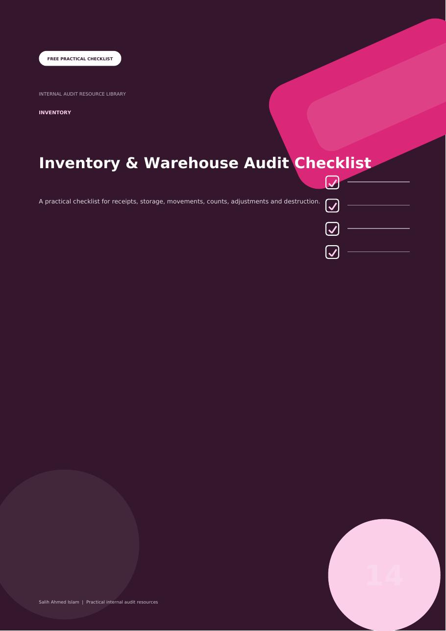 Inventory & Warehouse Audit Checklist free PDF cover