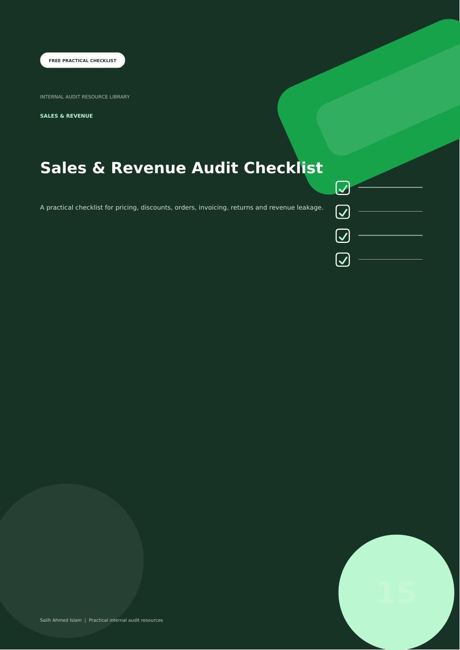 Sales & Revenue Audit Checklist free PDF cover
