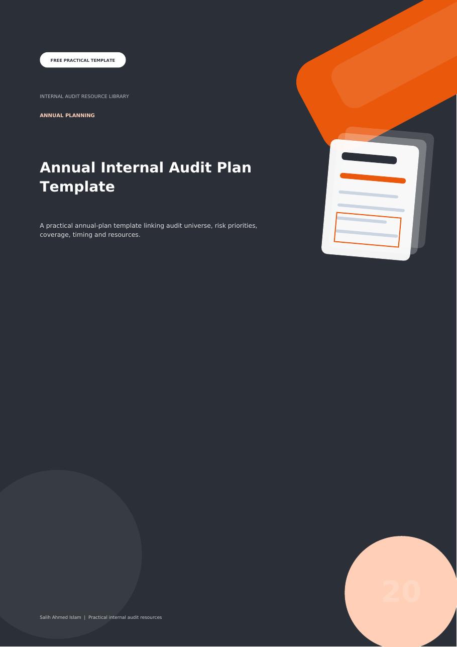 Annual Internal Audit Plan Template free PDF cover