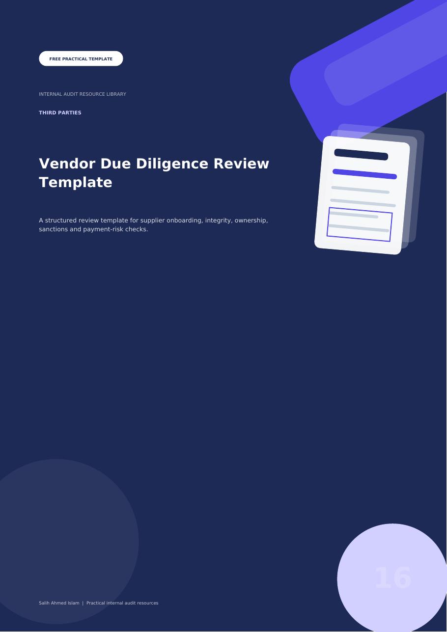 Vendor Due Diligence Review Template free PDF cover