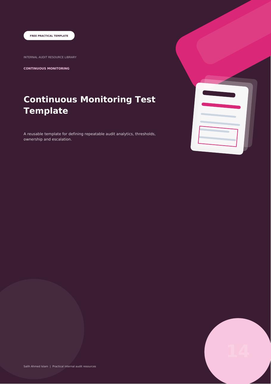 Continuous Monitoring Test Template free PDF cover