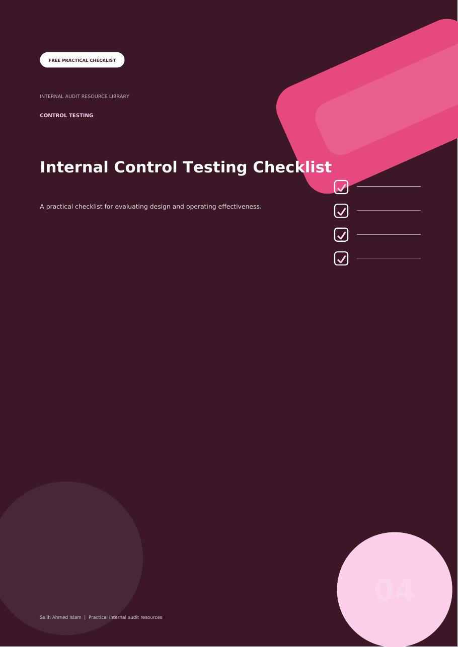 Internal Control Testing Checklist free PDF cover