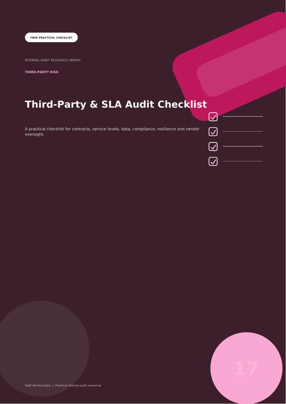 Third-Party & SLA Audit Checklist free PDF cover