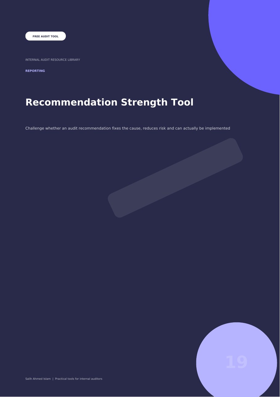 Recommendation Strength Tool free PDF cover