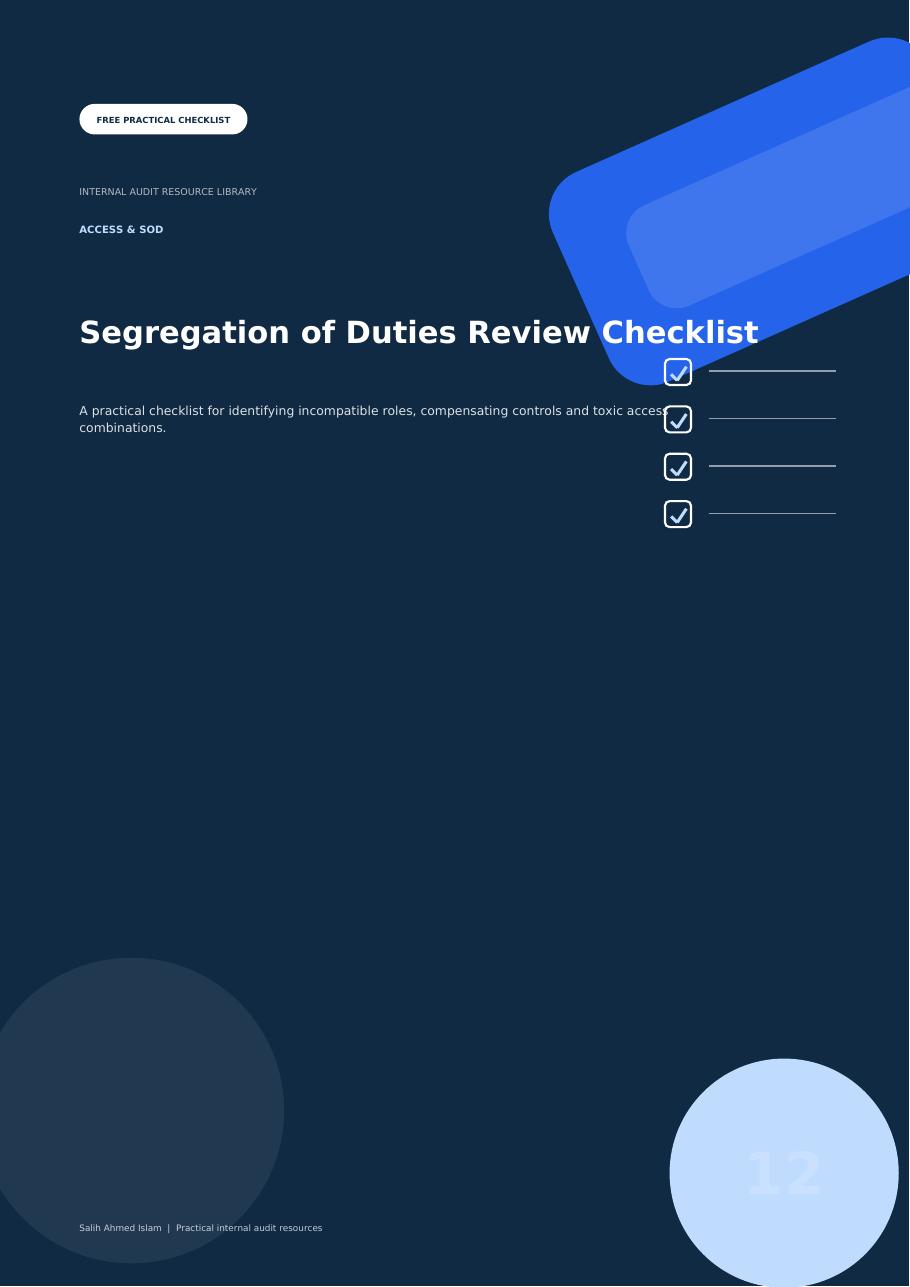 Segregation of Duties Review Checklist free PDF cover